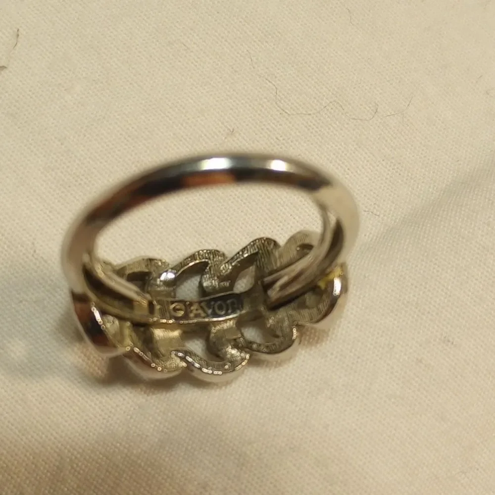Avon Jewelry Silver Toned Scroll Ring 7-7.5 - Picture 5 of 5